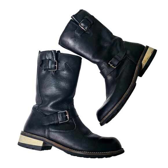 Kodiak Shoes - Kodiak W's Sz 6.5 Alcona Waterproof Black Motorcycle Zip boots. Leather. Canada
